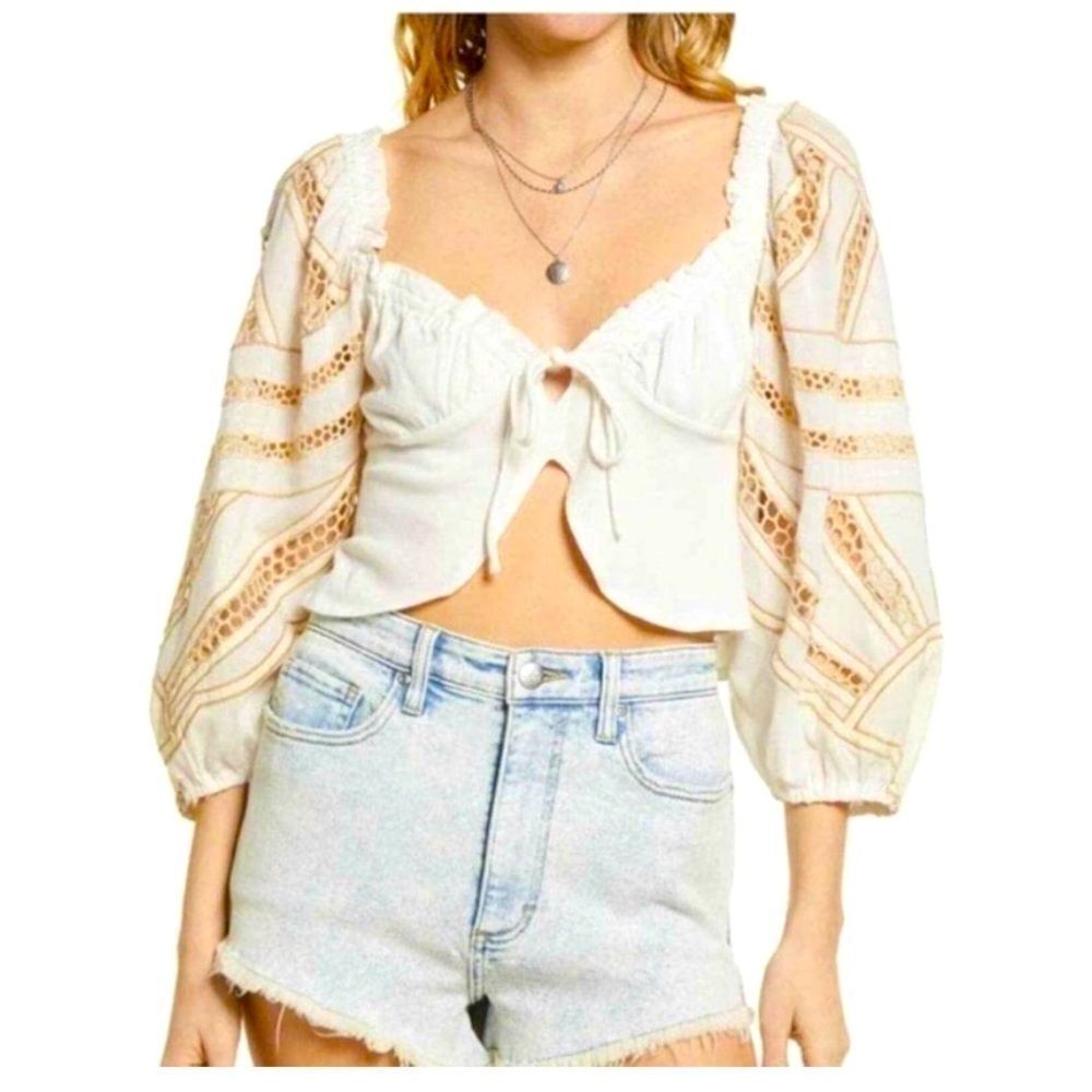 FREE PEOPLE SUNRISE SUNSET CROP TOP SZ M